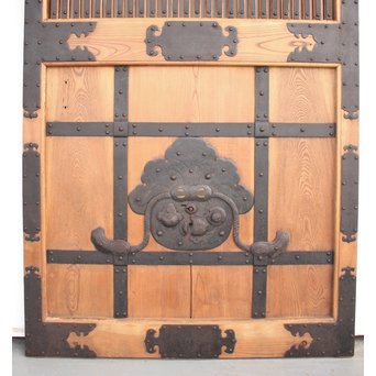 鉄金具 総欅格子蔵戸　W986Y 