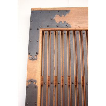 鉄金具 総欅格子蔵戸　W986Y 