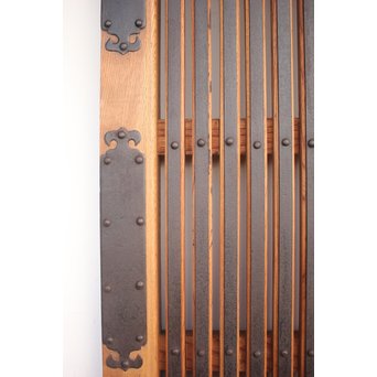 鉄金具 総欅格子蔵戸　W986Y 