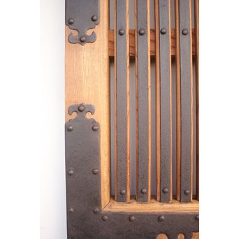 鉄金具 総欅格子蔵戸　W986Y 