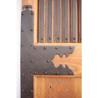 鉄金具 総欅格子蔵戸　W986Y 