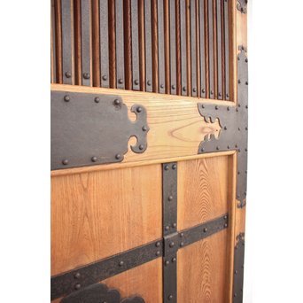 鉄金具 総欅格子蔵戸　W986Y 