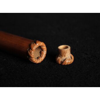 木下翠香作 煤竹線香筒　U194 