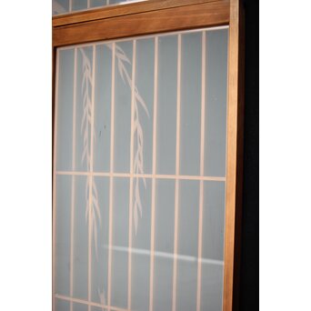 小野道風 柳と蛙 3枚1組 書院欄間　R2541 