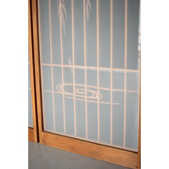 小野道風 柳と蛙 3枚1組 書院欄間　R2541 