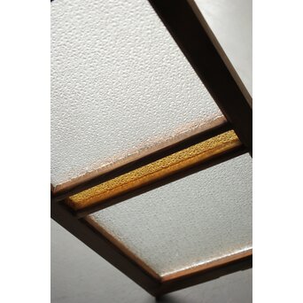 ダイア黄色ガラスの小型欄間　R2542 