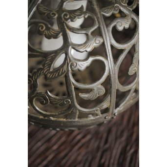 球体唐草文銅照明/灯籠　A1987 