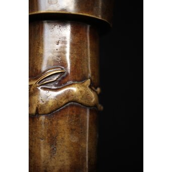 釜師 堀一清 月兎手杵型花瓶　M187 