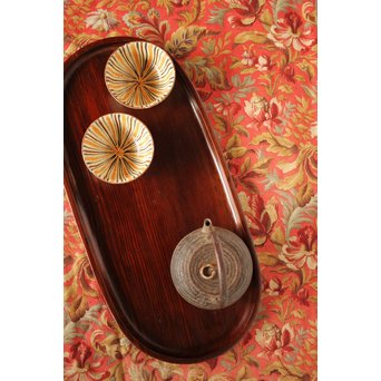 松の楕円煎茶盆　X202