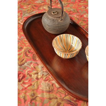 松の楕円煎茶盆　X202 