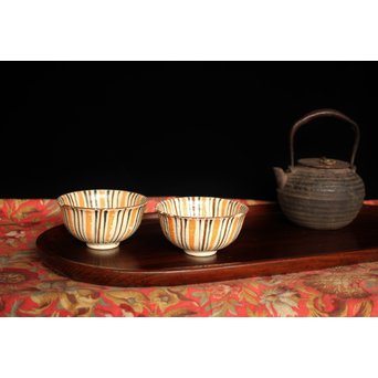 松の楕円煎茶盆　X202 