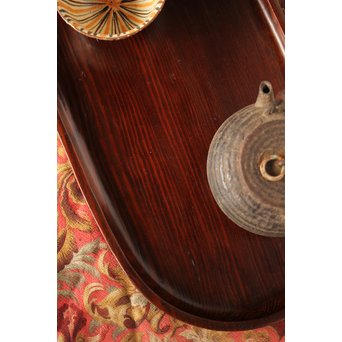 松の楕円煎茶盆　X202 