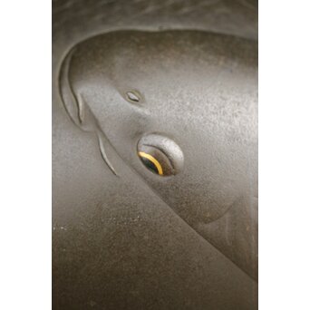 市岡紫雲 金象嵌鯉 花瓶　M188 