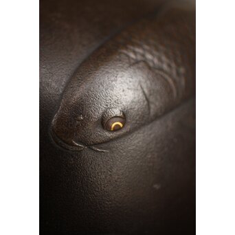 峰雲 金象嵌鯉 花瓶　M189 