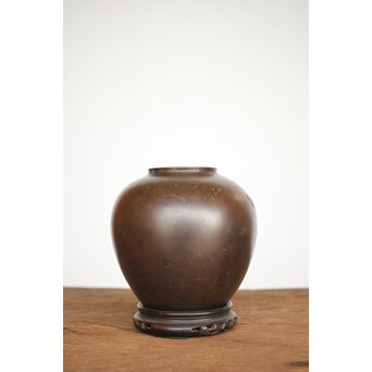 峰雲 金象嵌鯉 花瓶　M189 