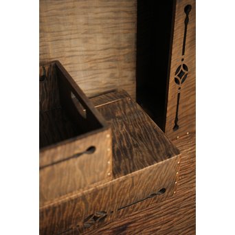 栃の虎斑 良杢莨盆 5個1組　X203 