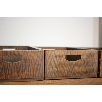 栃の虎斑 良杢莨盆 5個1組　X203 