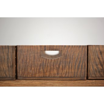 栃の虎斑 良杢莨盆 5個1組　X203 