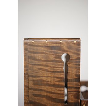 栃の虎斑 良杢莨盆 5個1組　X203 