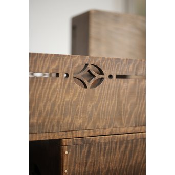 栃の虎斑 良杢莨盆 5個1組　X203 