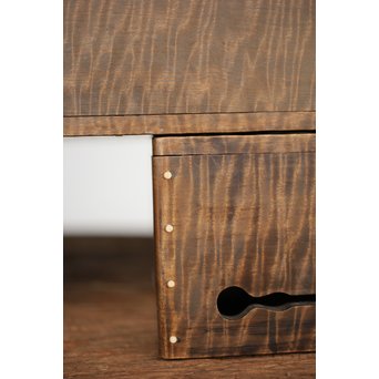 栃の虎斑 良杢莨盆 5個1組　X203 