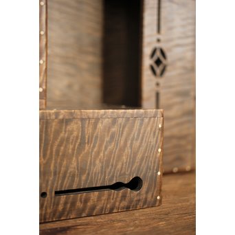 栃の虎斑 良杢莨盆 5個1組　X203 