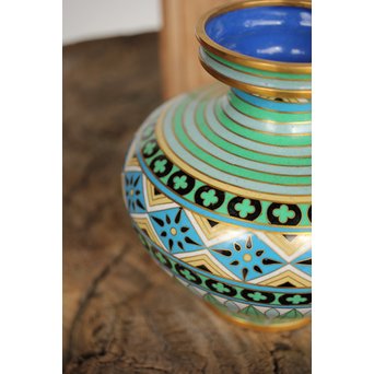 松田権六識 七宝花瓶　Y024 