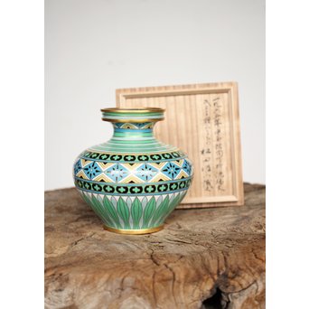 松田権六識 七宝花瓶　Y024