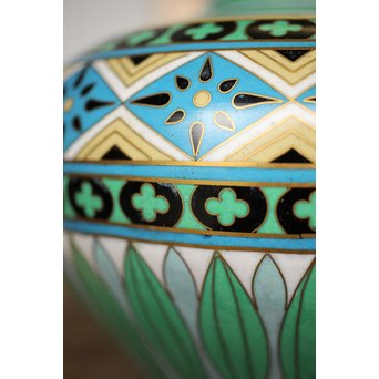 松田権六識 七宝花瓶　Y024 