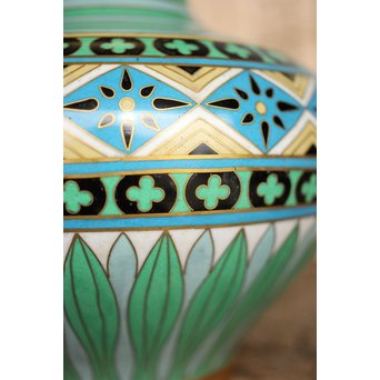 松田権六識 七宝花瓶　Y024 