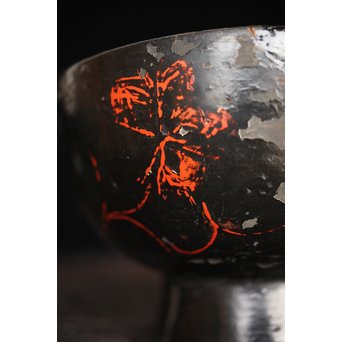 浄法寺 朱絵古代椀　Q091 