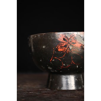 浄法寺 朱絵古代椀　Q091 