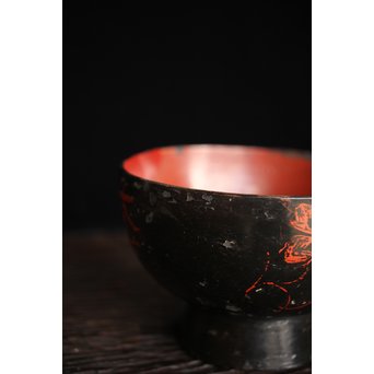 浄法寺 朱絵古代椀　Q091 