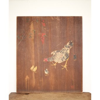 鳥の板絵　X208