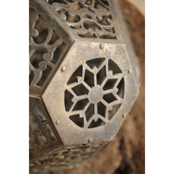 多角銅製唐草紋灯籠　M190 
