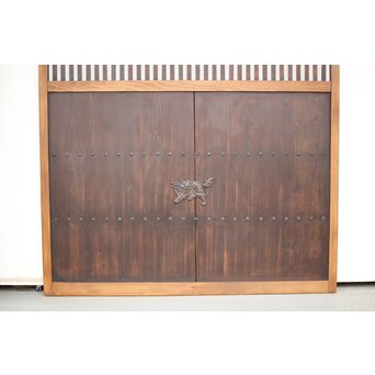 ワケあり 蔵戸風 獅子金具の格子戸　L1020 