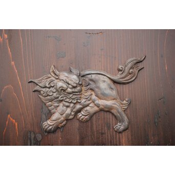 蔵戸風 獅子金具の格子戸 2枚1組　L1021 