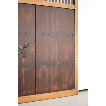 蔵戸風 獅子金具の格子戸 2枚1組　L1021 