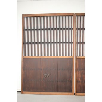 蔵戸風 獅子金具の格子戸 2枚1組　L1021 
