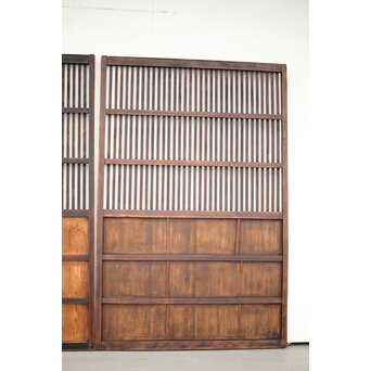 蔵戸風 獅子金具の格子戸 2枚1組　L1021 