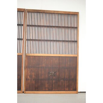 蔵戸風 獅子金具の格子戸 2枚1組　L1021 