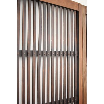 蔵戸風 獅子金具の格子戸 2枚1組　L1021 