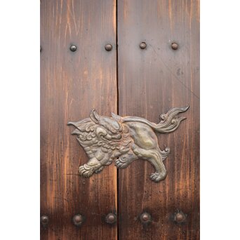 蔵戸風 獅子金具の格子戸　L1022 