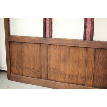 黄色と紫色ガラスの建具 2枚1組　GD1271Y 