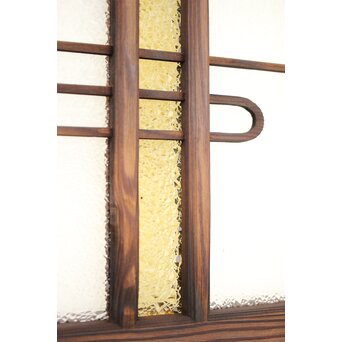 黄色と紫色ガラスの建具 2枚1組　GD1271Y 