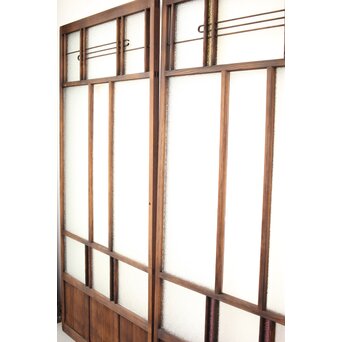 黄色と紫色ガラスの建具 2枚1組　GD1271Y 