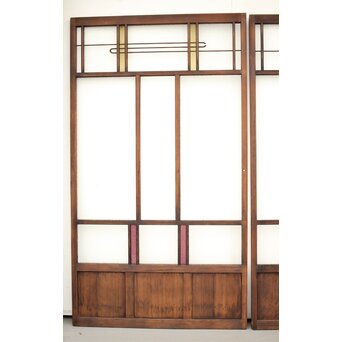 黄色と紫色ガラスの建具 2枚1組　GD1271Y 