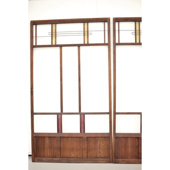 黄色と紫色ガラスの建具 2枚1組　GD1271Y 