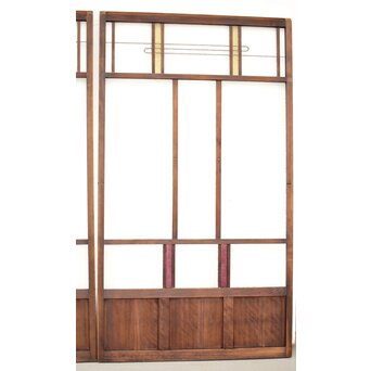 黄色と紫色ガラスの建具 2枚1組　GD1271Y 