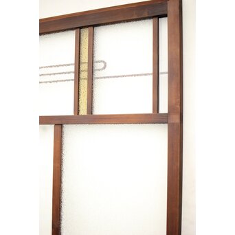 黄色と紫色ガラスの建具 2枚1組　GD1271Y 